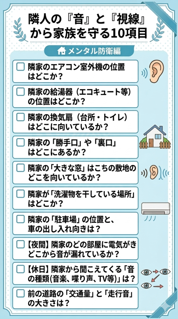 隣人トラブルを防ぐチェックリスト1