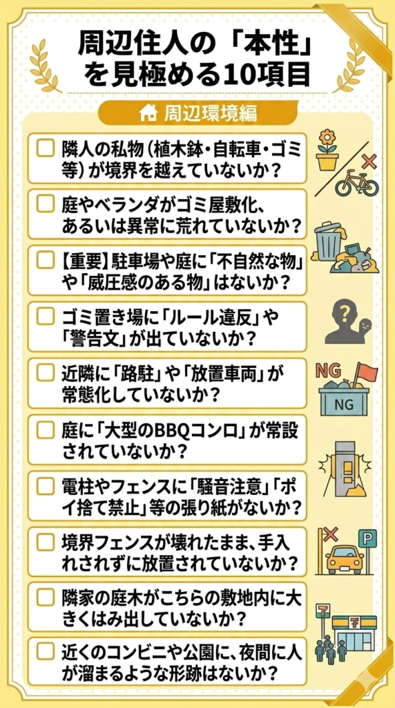 隣人トラブルを防ぐチェックリスト2
